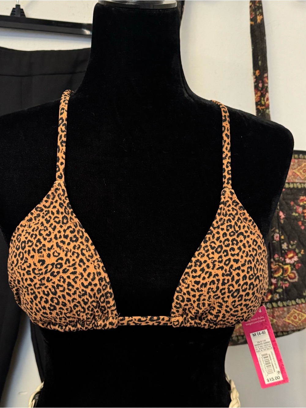 Xhilaration Leopard Print Bandeau Top in Orange and Black